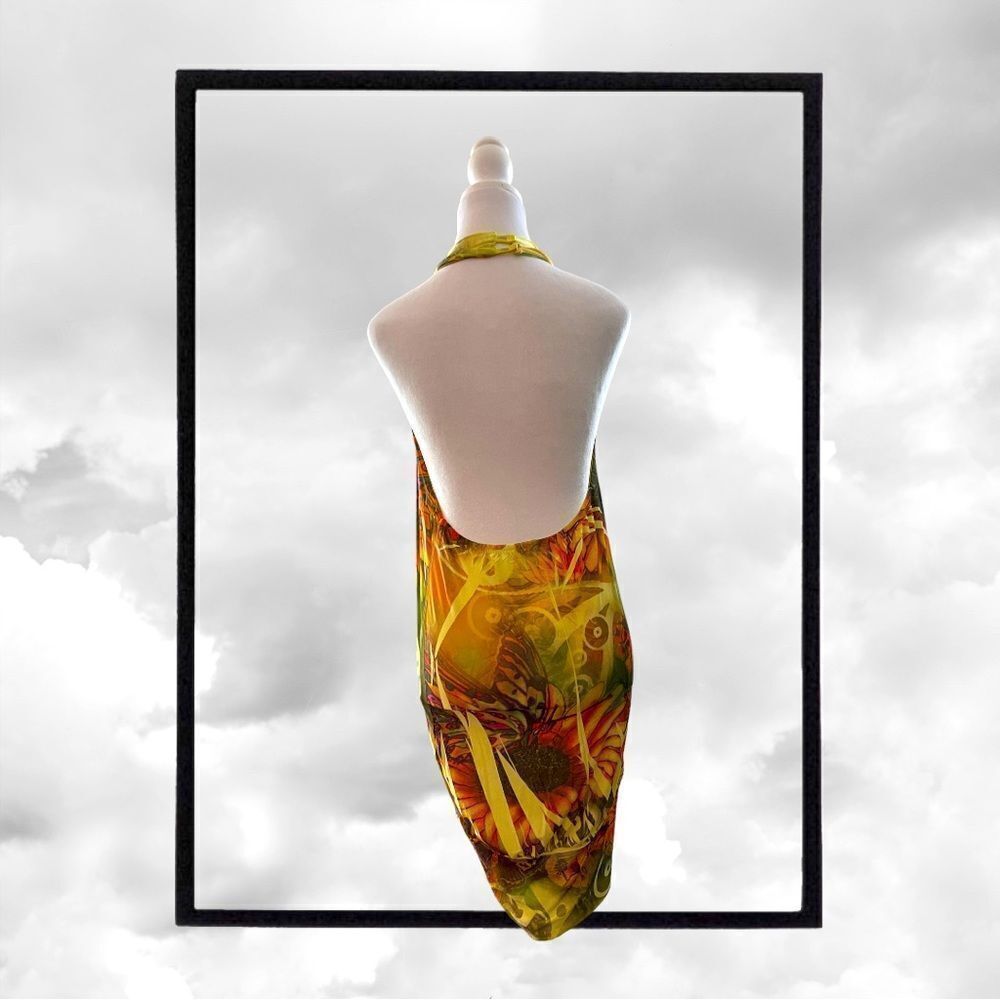 COLORFUL HALTER FORM FITTING DRESS - Picture 7 of 9